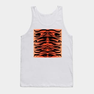 Tiger Skin Striped Pattern in Papaya Orange Tank Top